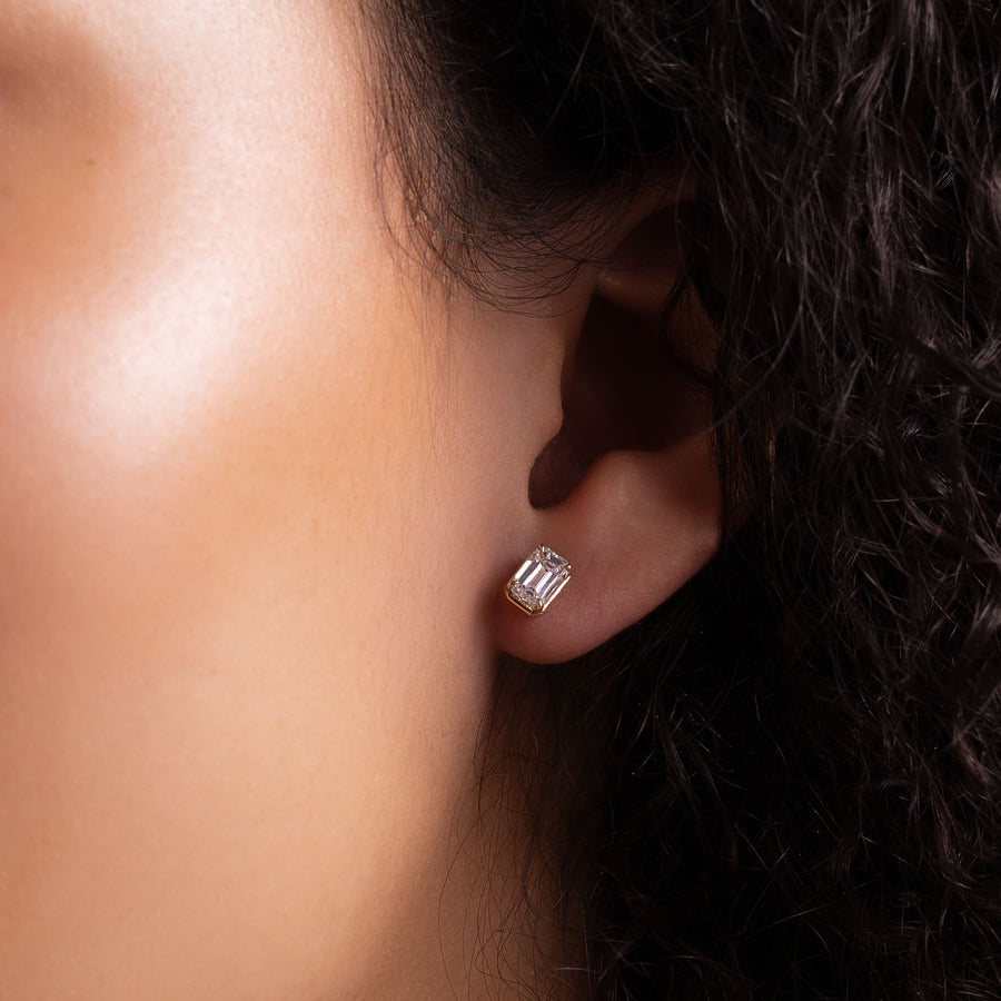 The Mara Earrings - Emerald Georgian Studs