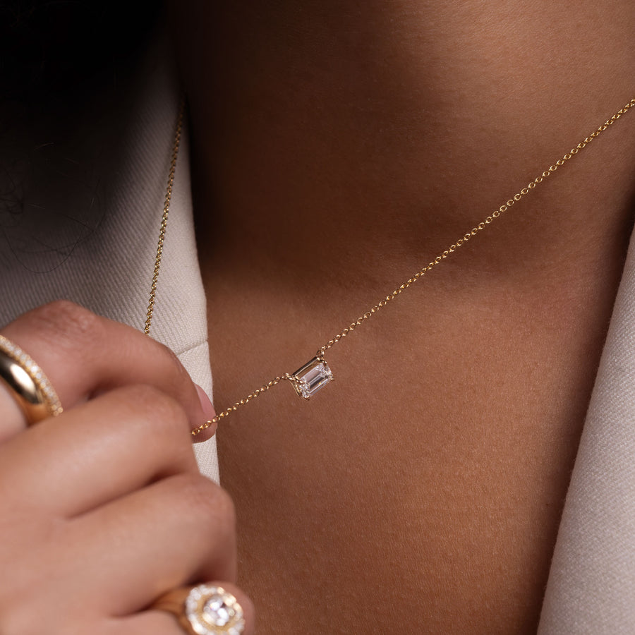 The Mara Necklace - Emerald Georgian Pendant