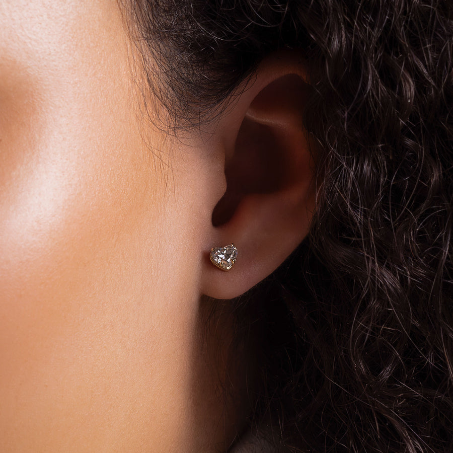 The Mara Earrings - Heart Georgian Studs