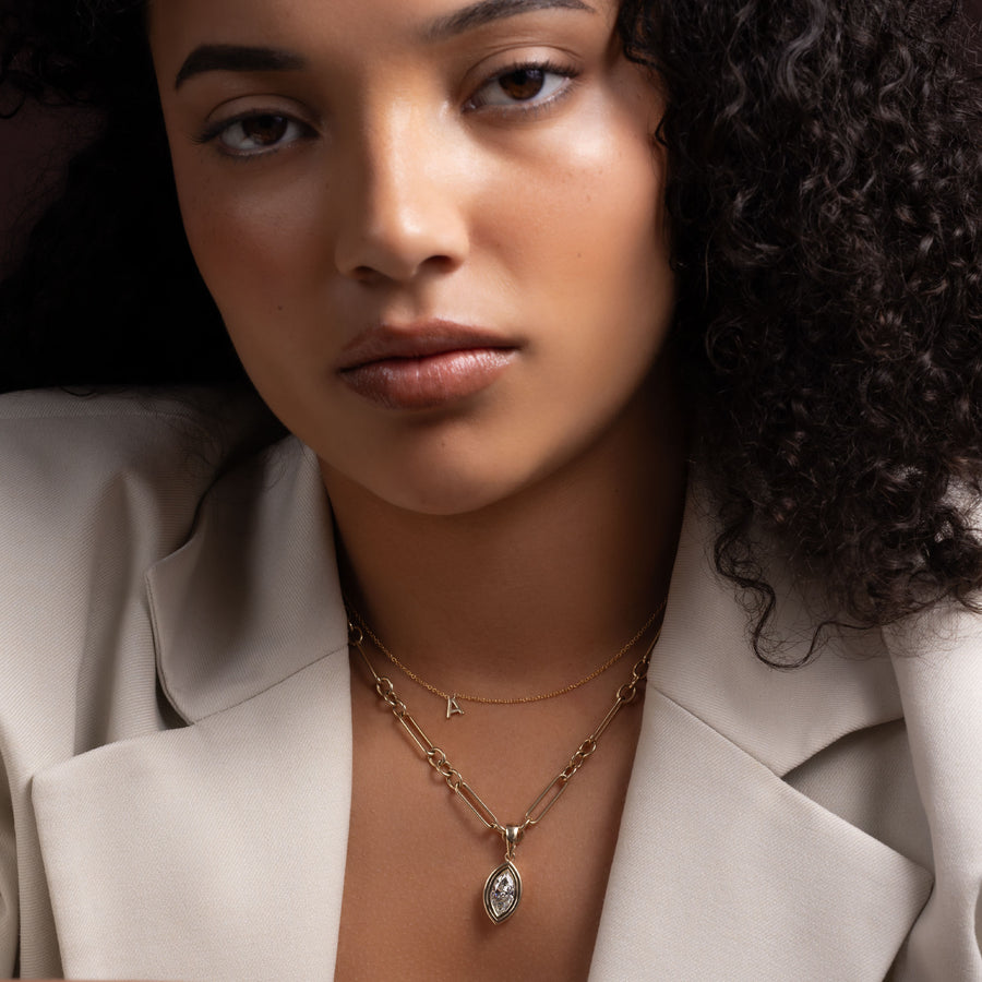 The Adira Marquise Double Bezel Pendant