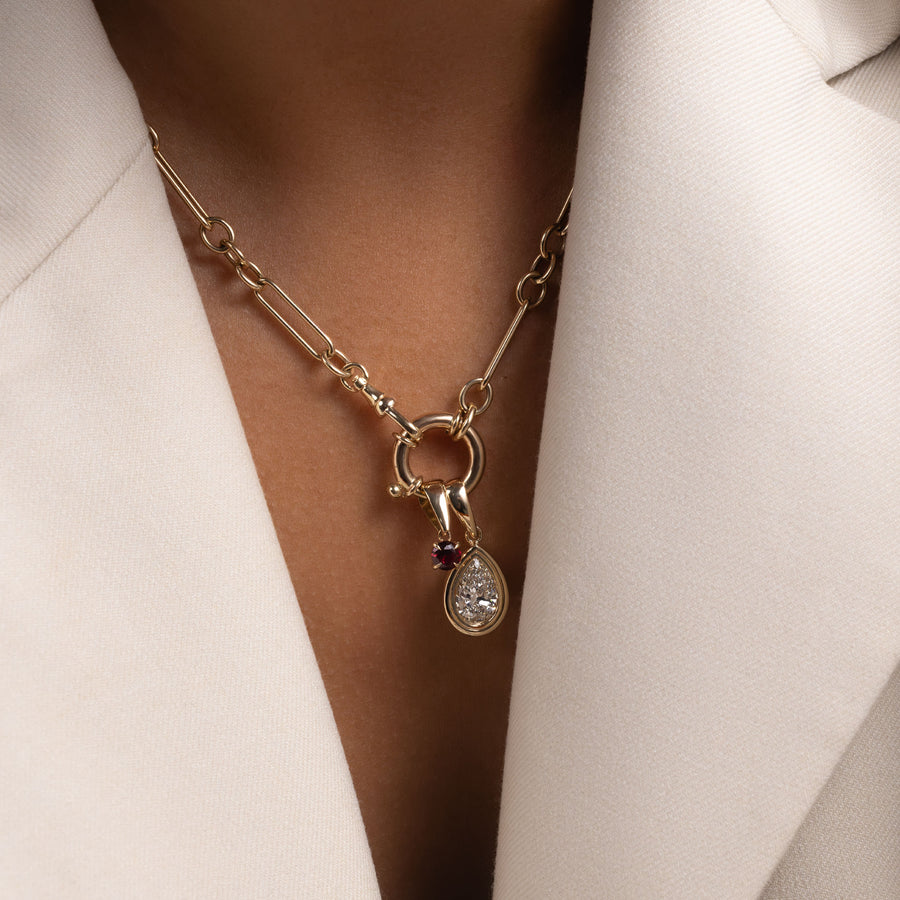 The Adira Pear Double Bezel Pendant