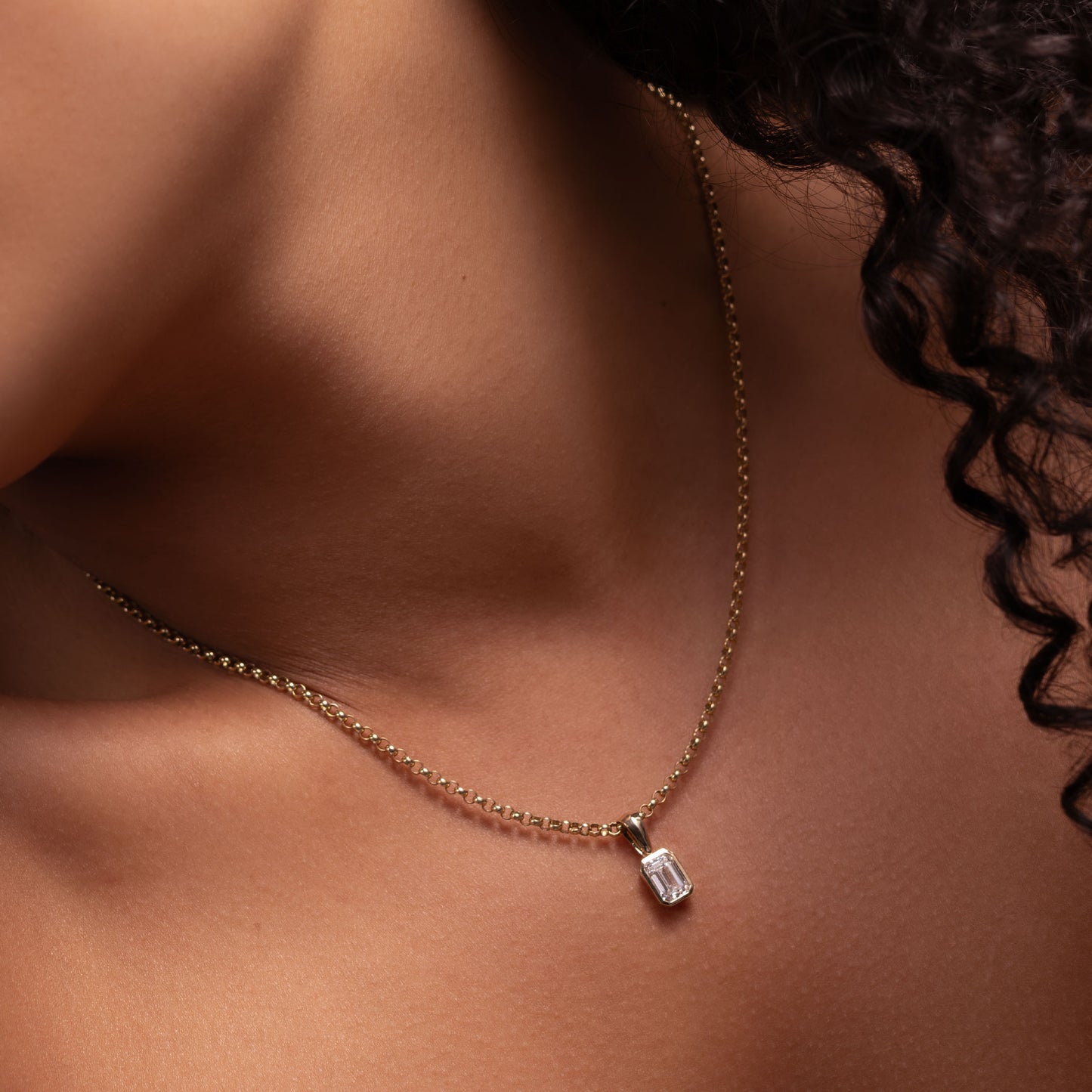 The Henley Emerald Bezel Pendant
