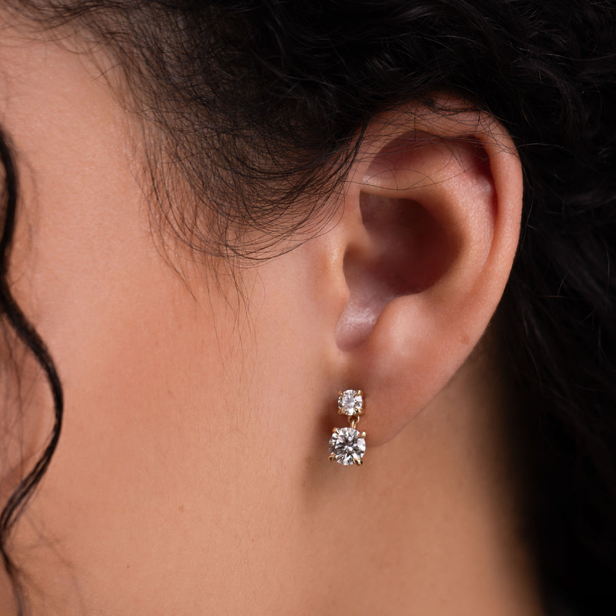 The Arietta Earrings - Round Double Drop Earrings