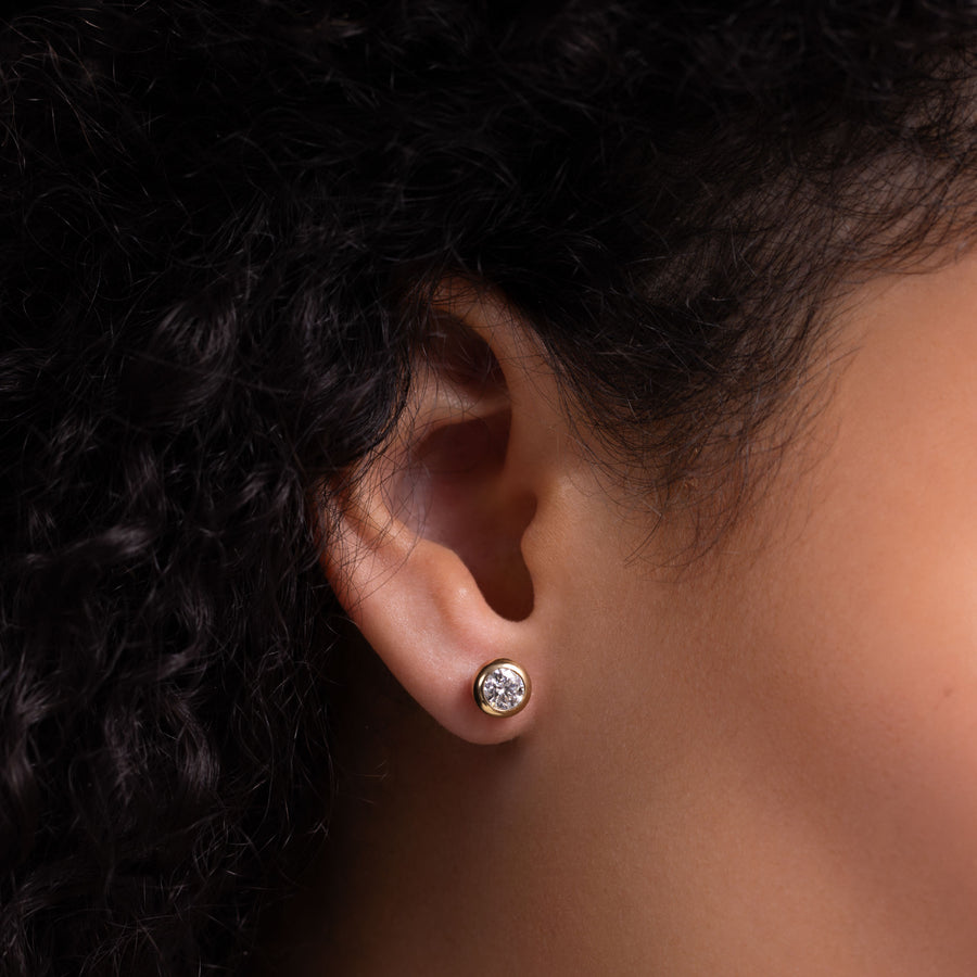 The Vera Earrings - Round Bezel Studs