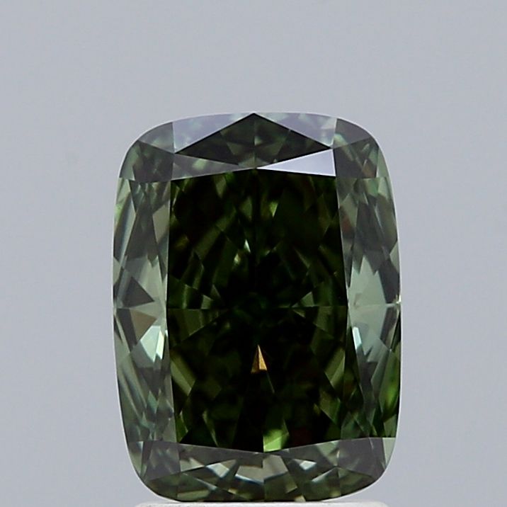 Elongated Cushion 2ct Fancy Deep Green