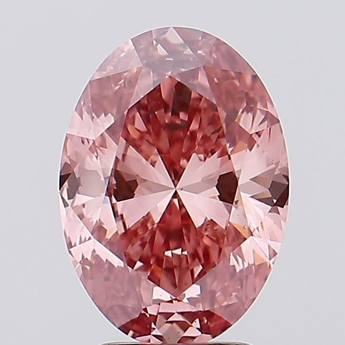 Oval 2.17ct Fancy Vivid Brownish Pink