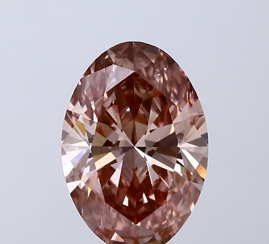 Oval 2ct Fancy Intense Brownish Pink