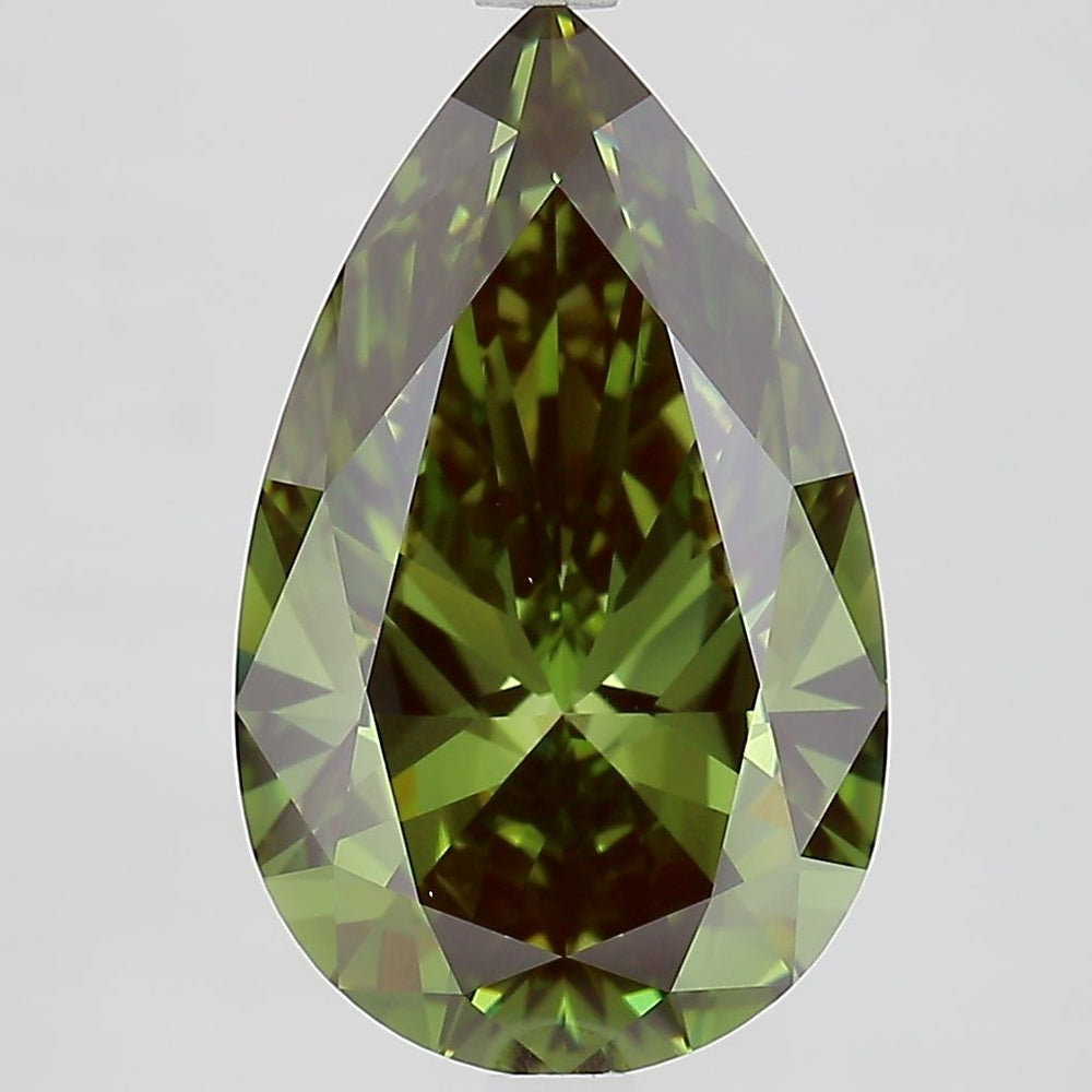 Pear 5.04ct Fancy Deep Green