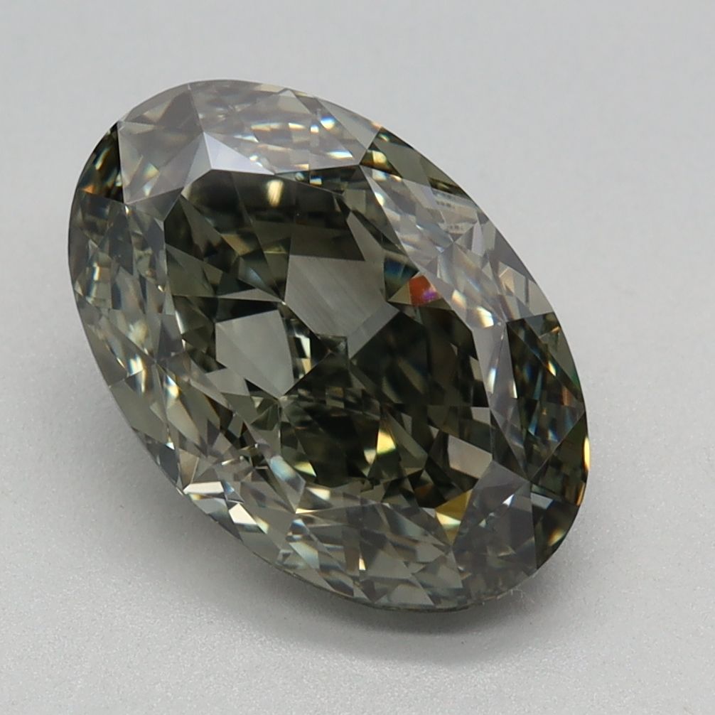 Oval 2.51ct Fancy Gray Green