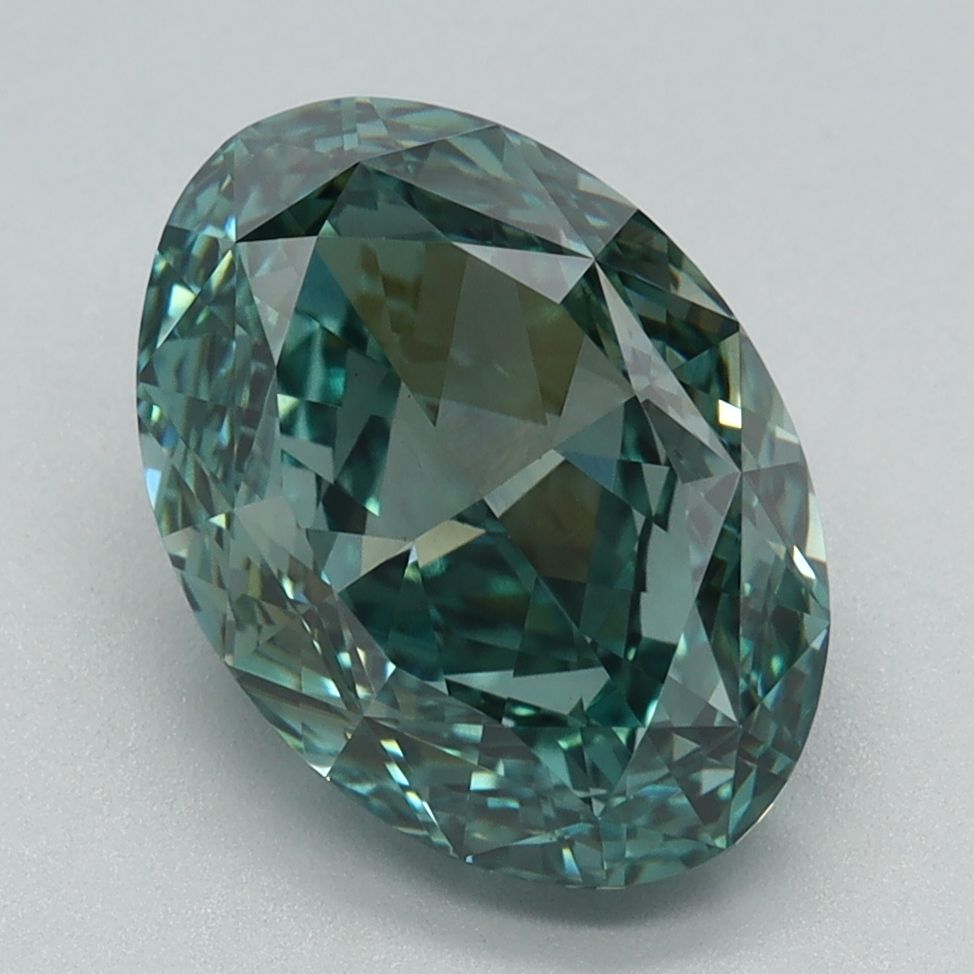 Oval 3.1ct Fancy Vivid Green