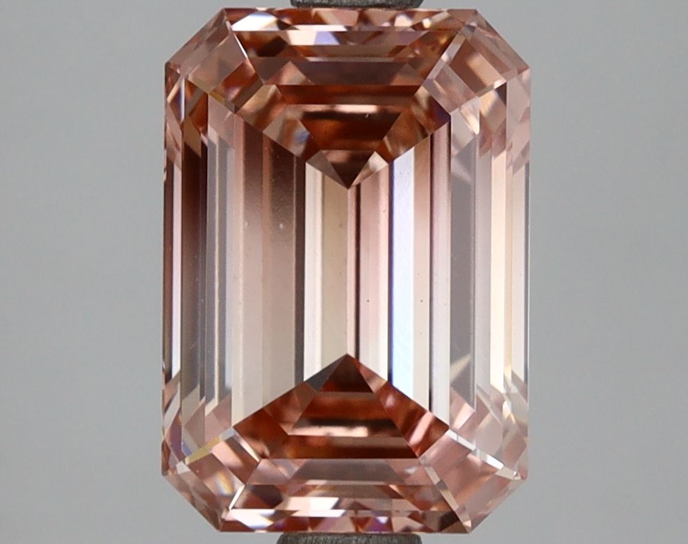 Emerald 3.03ct Fancy Vivid Brownish Pink
