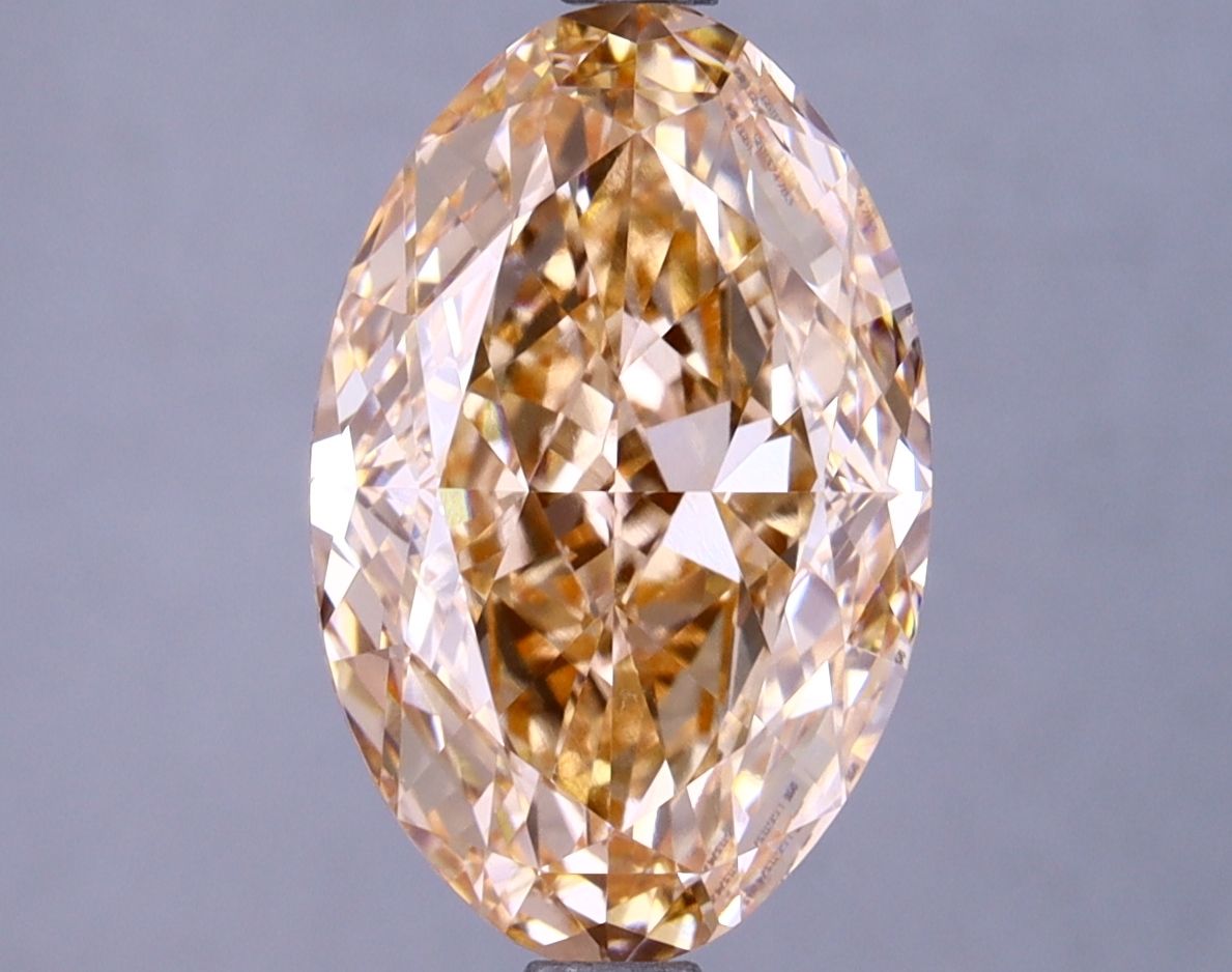 Oval 3.66ct Fancy Intense Pinkish Orange