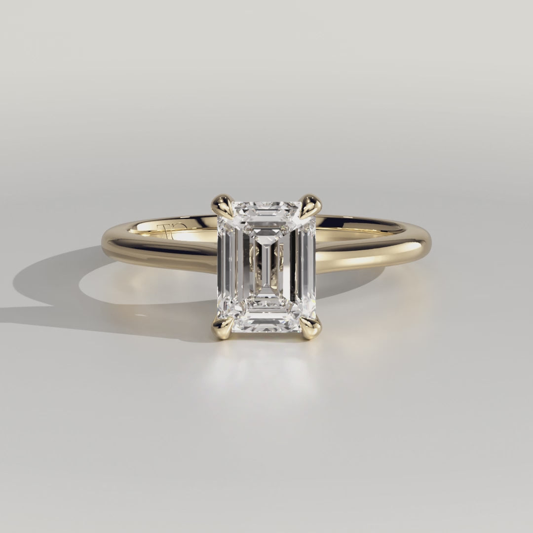 The Audrey Ring - Emerald Cathedral Solitaire