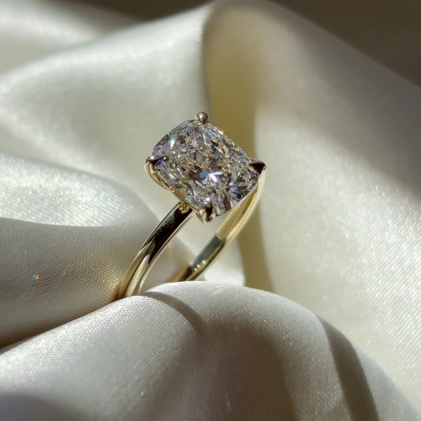 The Ophelia Ring - 2.55ct Lab Grown Diamond Elongated Cushion Solitaire