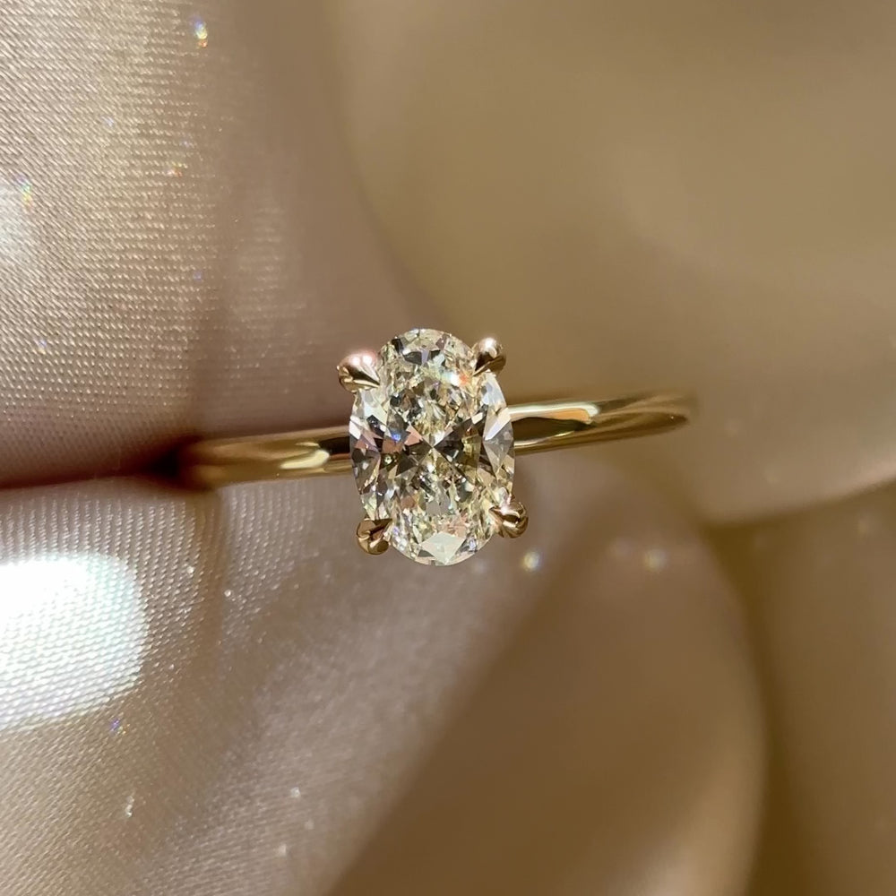 
                      
                        Load and play video in Gallery viewer, The Luise Ring - 1.02ct Lab Grown Diamond Oval Solitaire
                      
                    