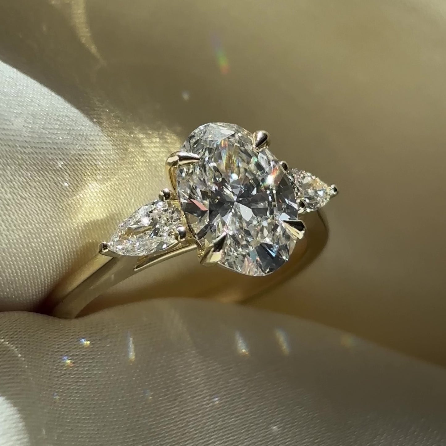 The Florence Ring - 2.01ct Lab Grown Diamond Oval & Pear Trilogy