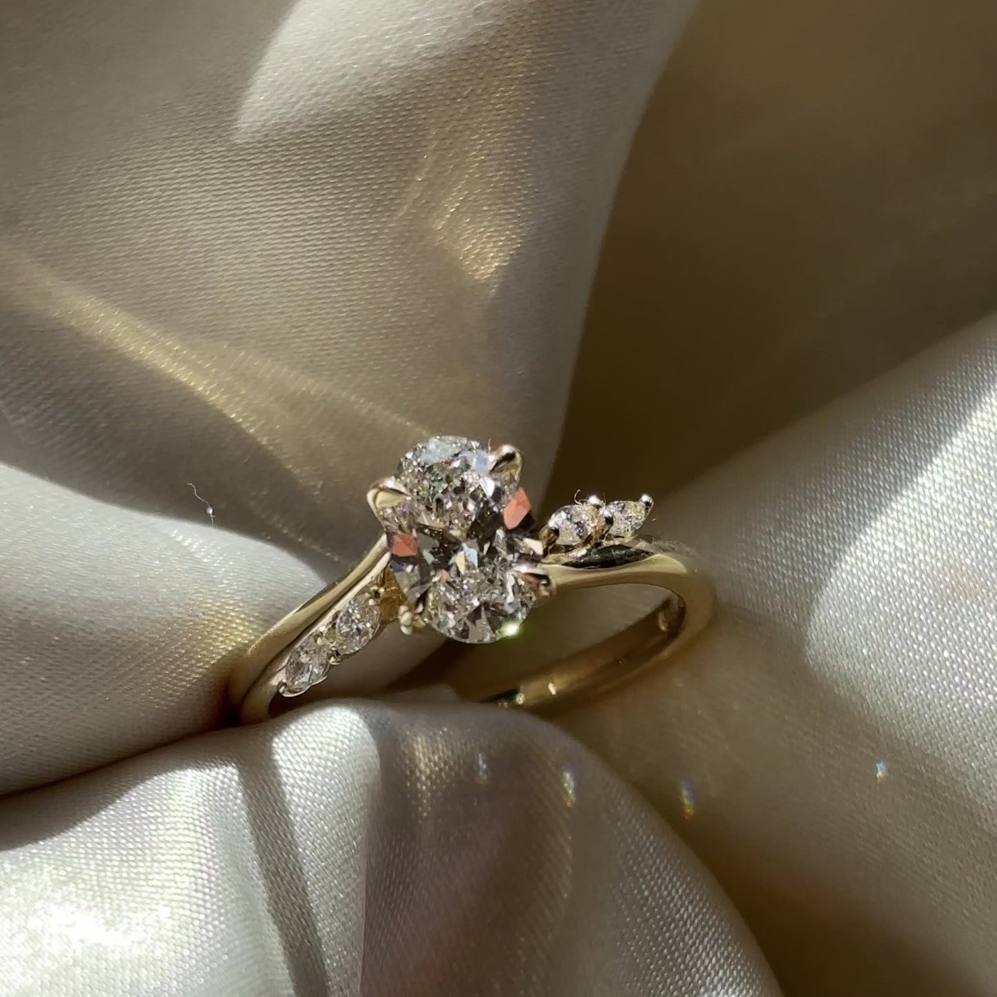 The Amira Ring™ - 1.01ct Lab Diamond Oval with Marquise Accents