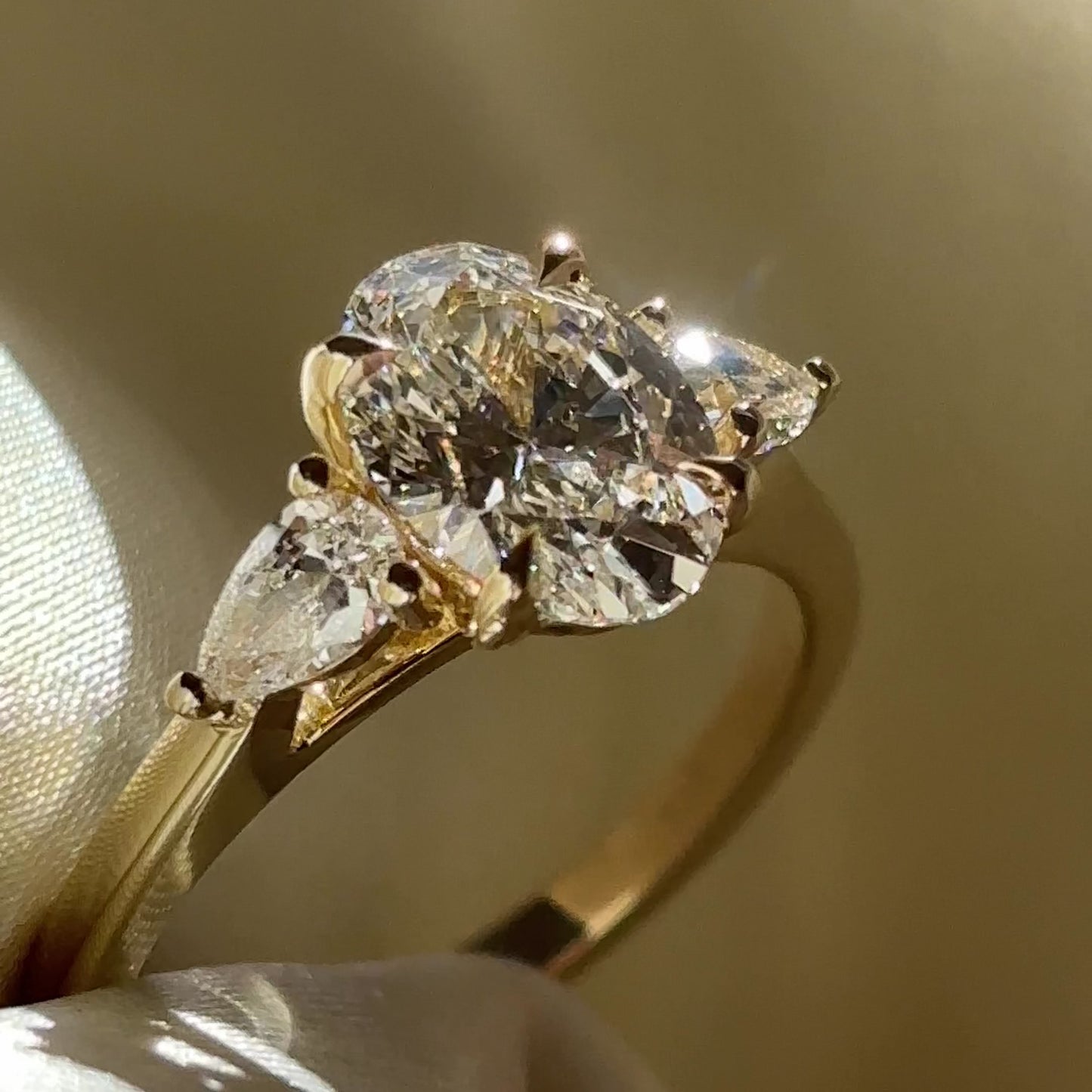 The Florence Ring - 1.55ct Lab Grown Diamond Oval & Pear Trilogy