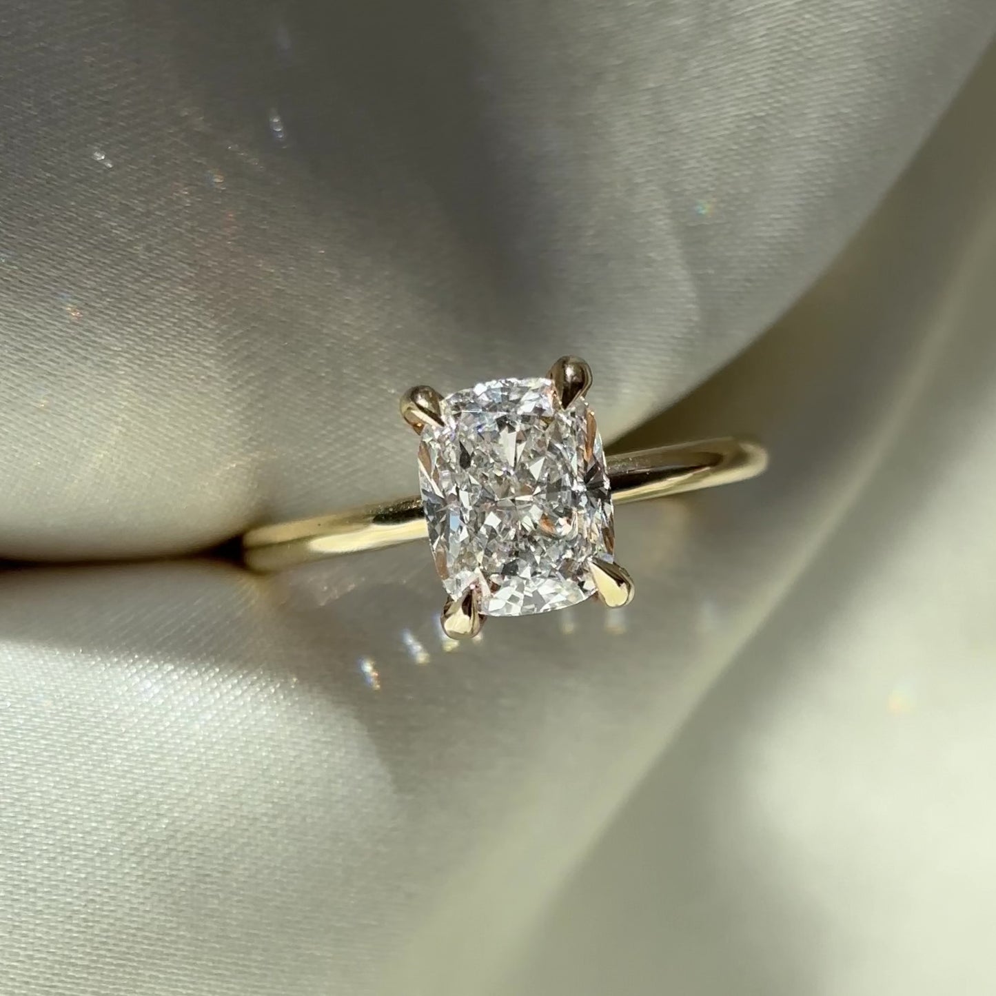 The Ophelia Ring - 2.07ct Lab-Grown Diamond Elongated Cushion Solitaire