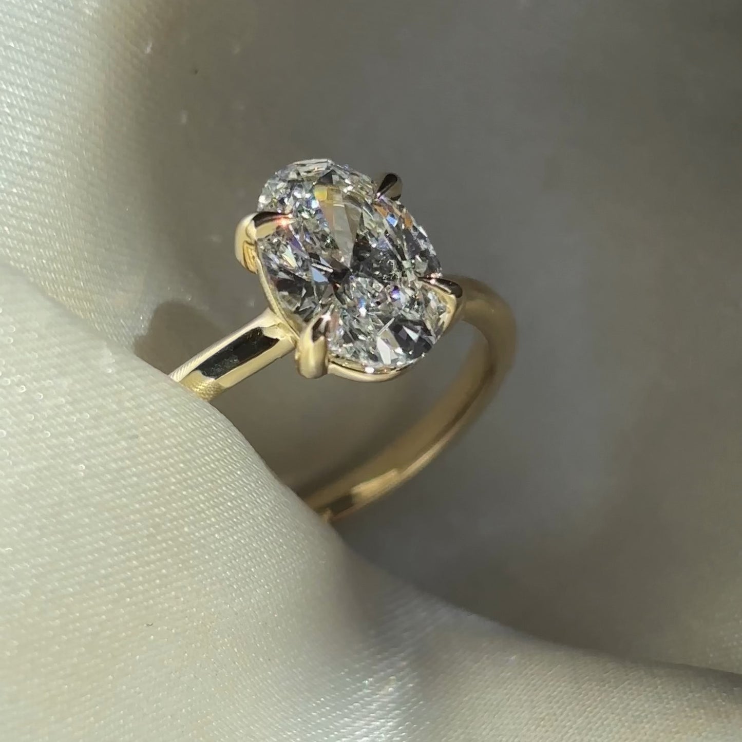 The Luise Ring® - 1.59ct Lab Grown Diamond Low Set Oval Solitaire