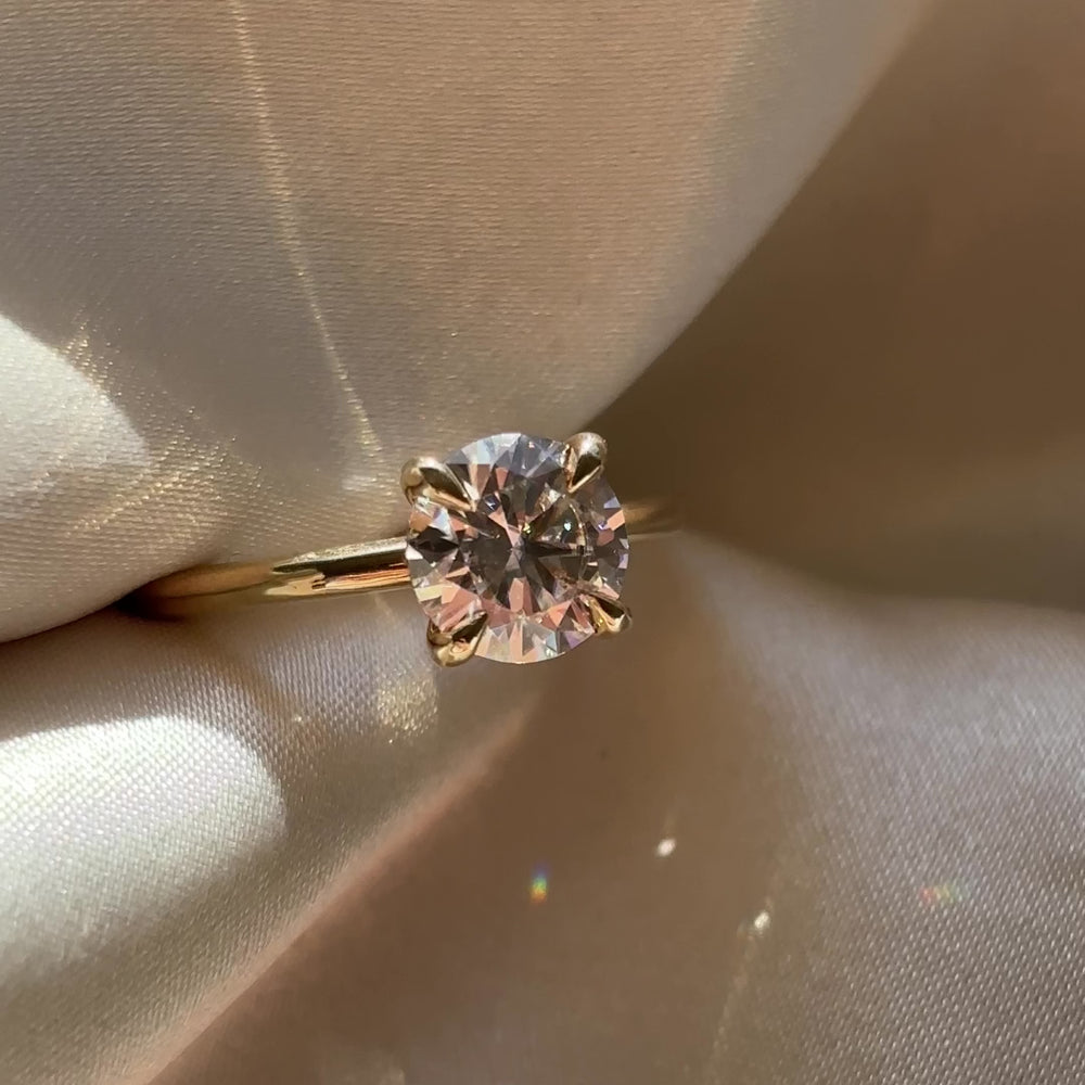 The Isla Ring - 1.5ct Round Moissanite Cathedral Solitaire