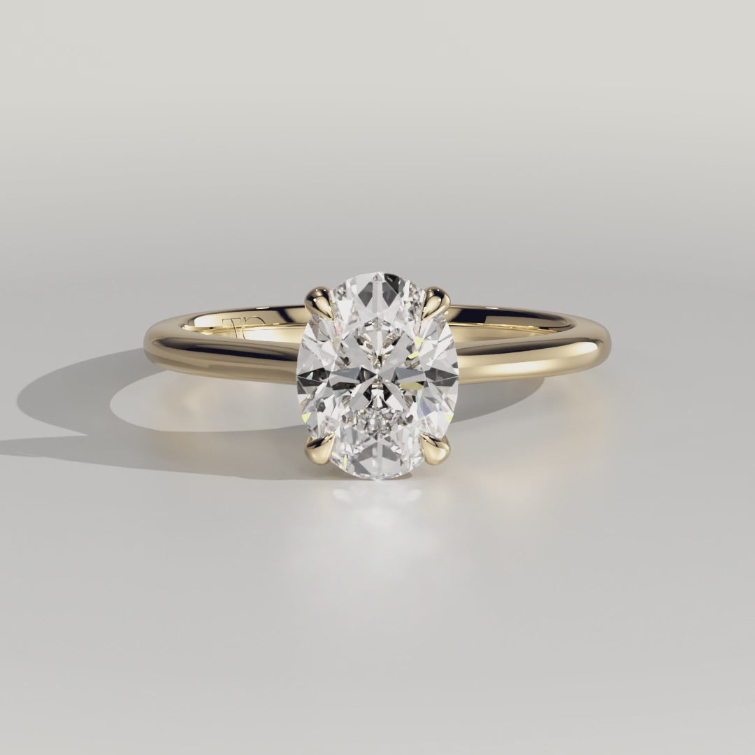 The Luise Ring® - Oval Cathedral Solitaire