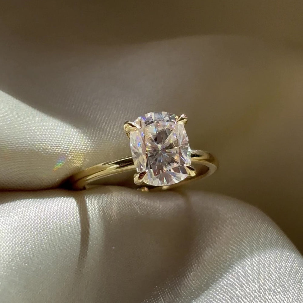 The Ophelia Ring - 2.4ct Moissanite Elongated Cushion Solitaire