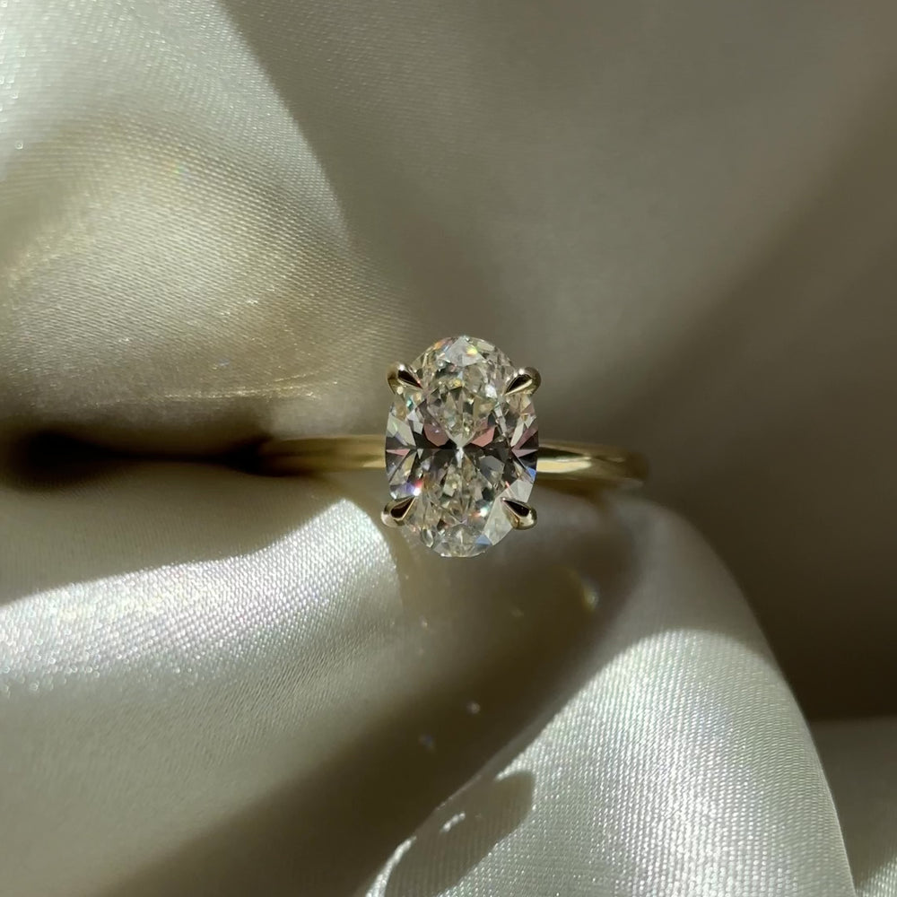 
                      
                        Load and play video in Gallery viewer, The Luise Ring - 2.05ct Lab Grown Diamond Oval Solitaire
                      
                    