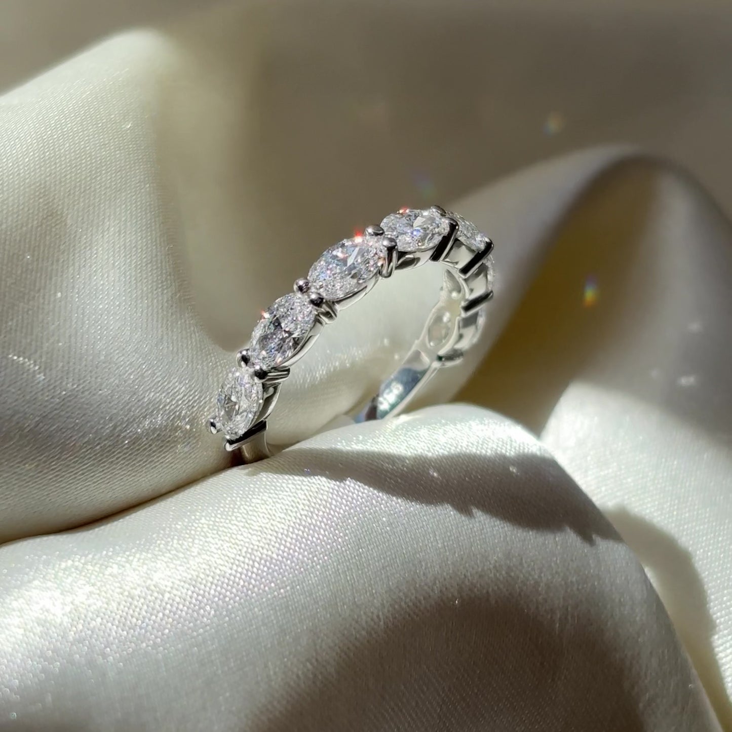 The Genevieve - Lab Diamond Horizontal Oval Women's Wedding Band