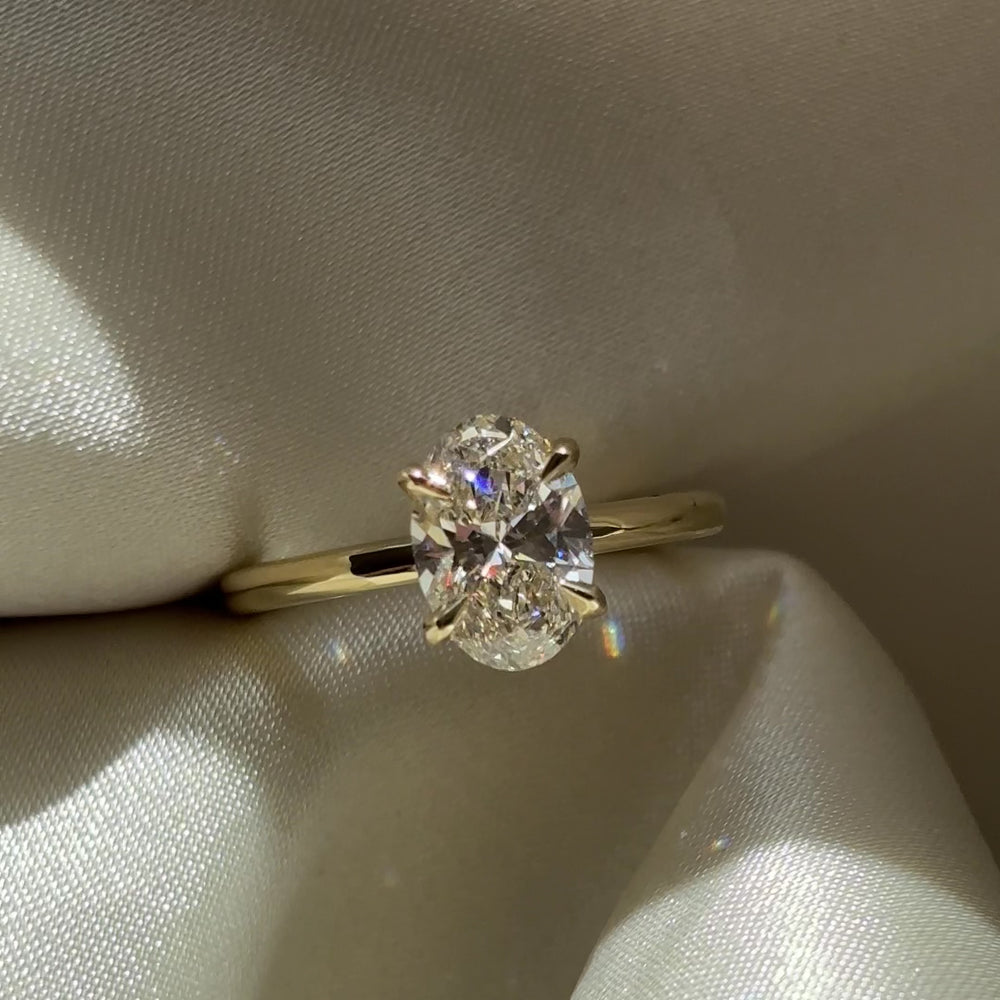 
                      
                        Load and play video in Gallery viewer, The Luise Ring - 1.51ct Lab Grown Diamond Oval Solitaire
                      
                    