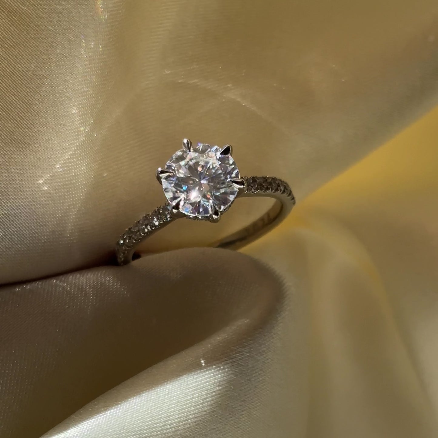 The Isla Ring - 1.5ct Round Moissanite Cathedral Solitaire
