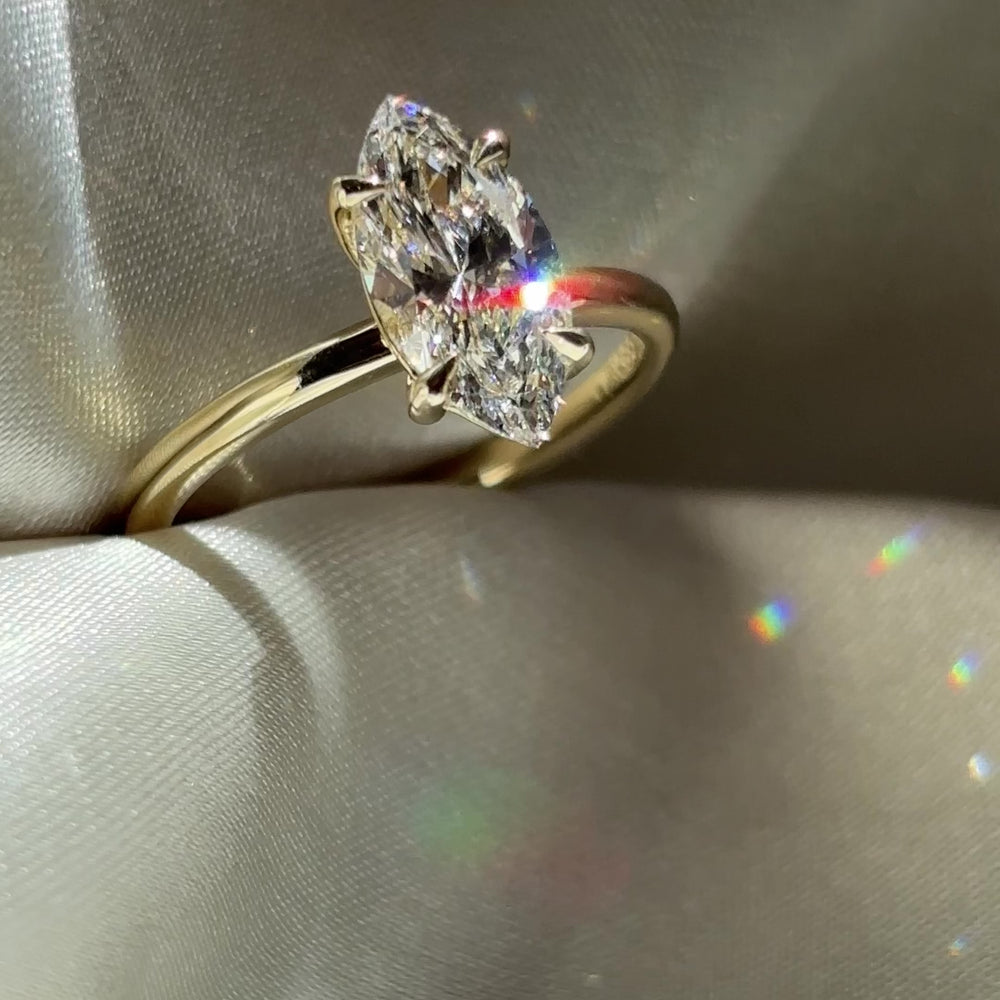 The Arie Ring - 1.58ct Marquise Lab Diamond Solitaire