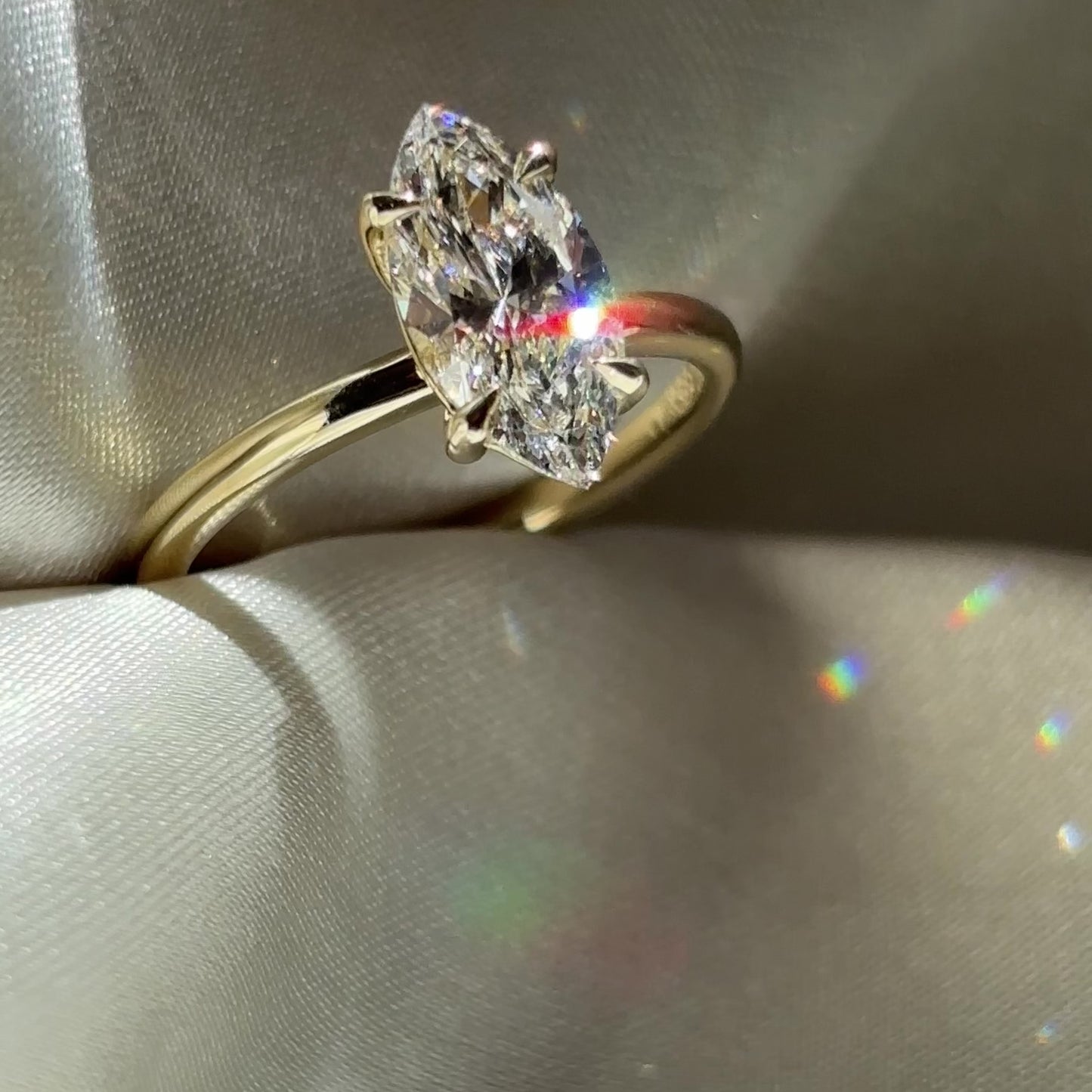 The Arie Ring - 1.58ct Marquise Lab Diamond Solitaire