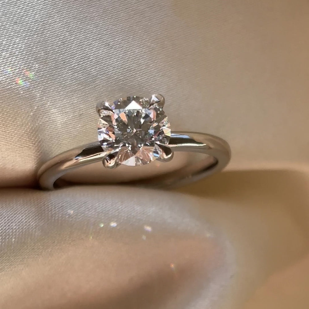 
                      
                        Load and play video in Gallery viewer, The Isla Ring - 1.29ct Lab Grown Diamond Round Brilliant Solitaire
                      
                    