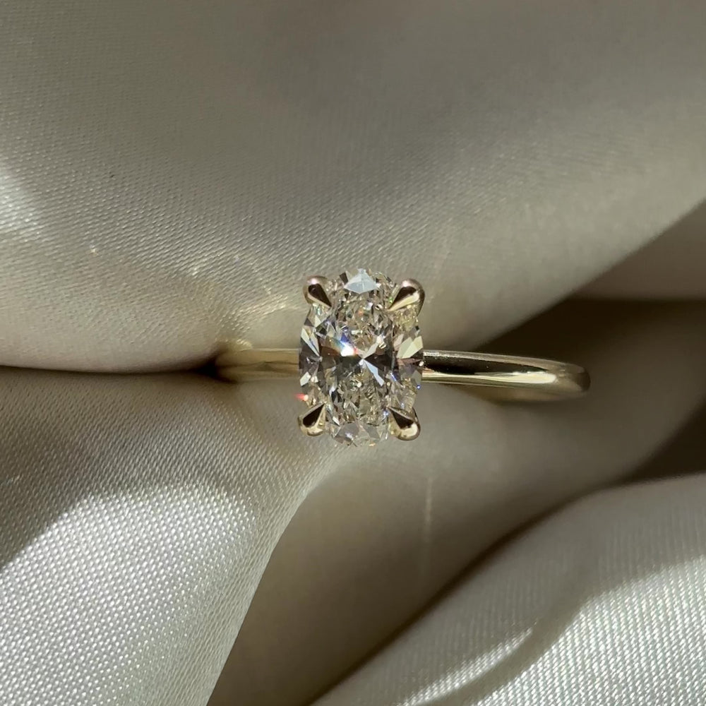 
                      
                        Load and play video in Gallery viewer, The Luise Ring - 1.29ct Lab Grown Diamond Oval Solitaire
                      
                    