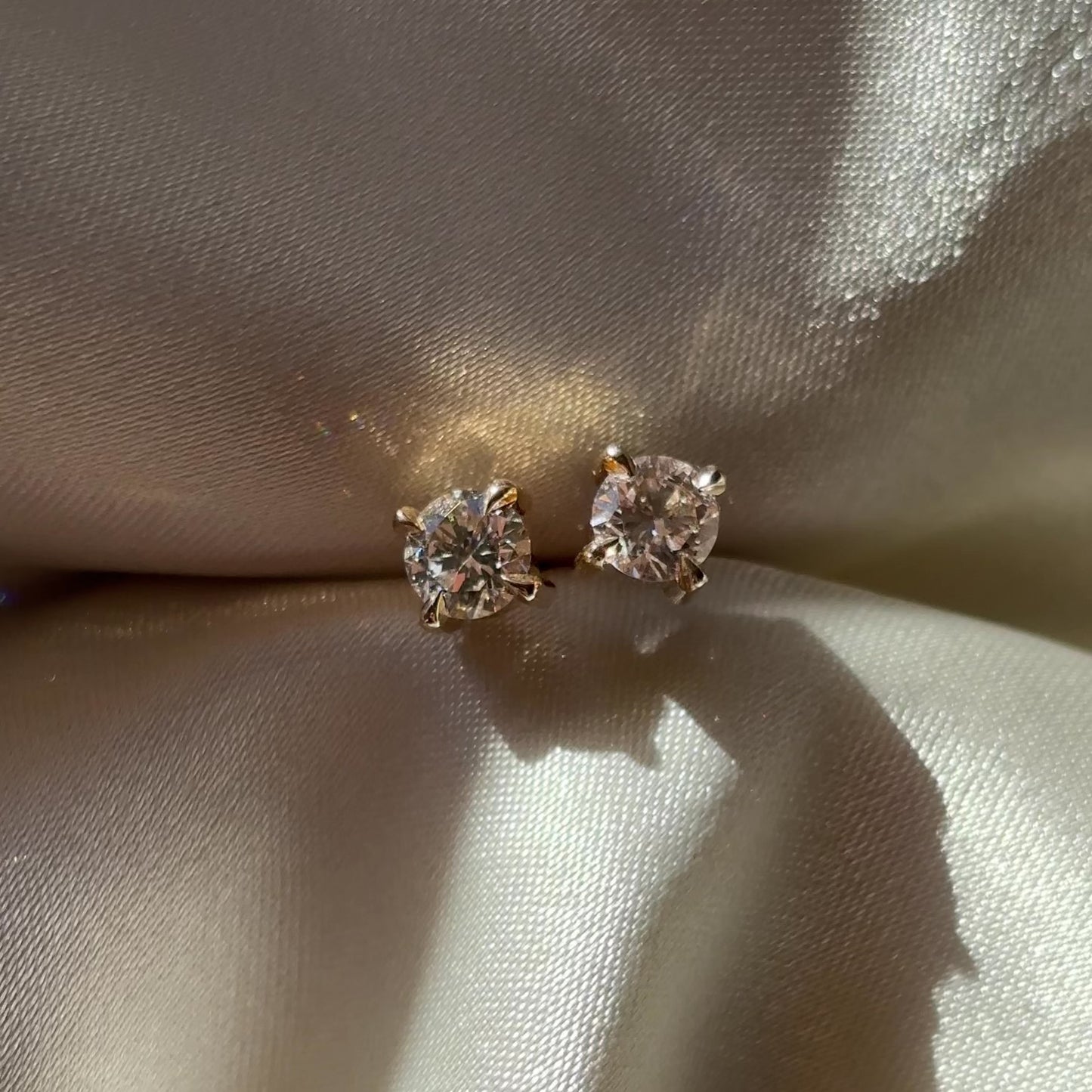 The Iris Earrings - 0.6CTTW Moissanite Round Studs
