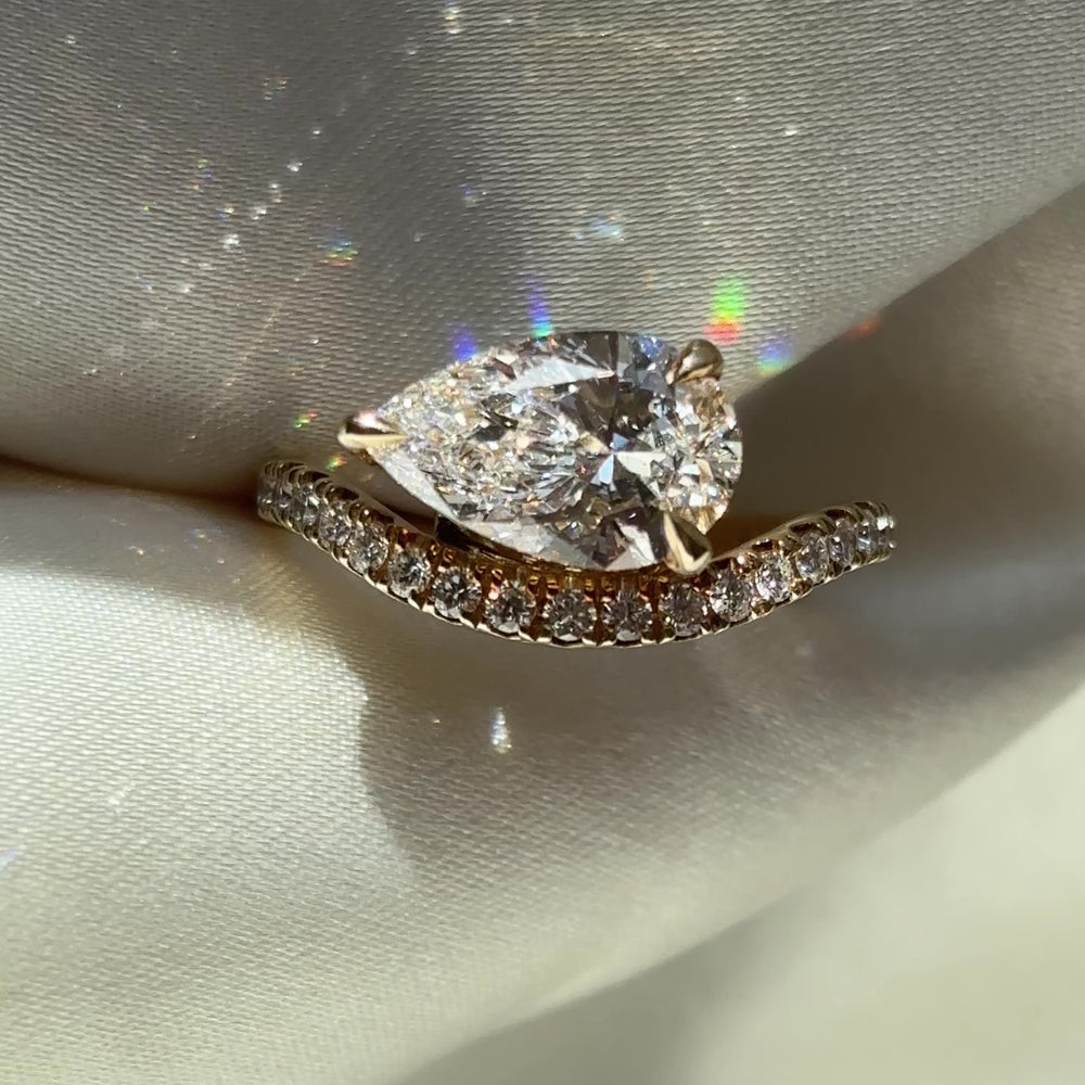 The Maya Ring - 1.91ct Lab Diamond Pear Curved Solitaire