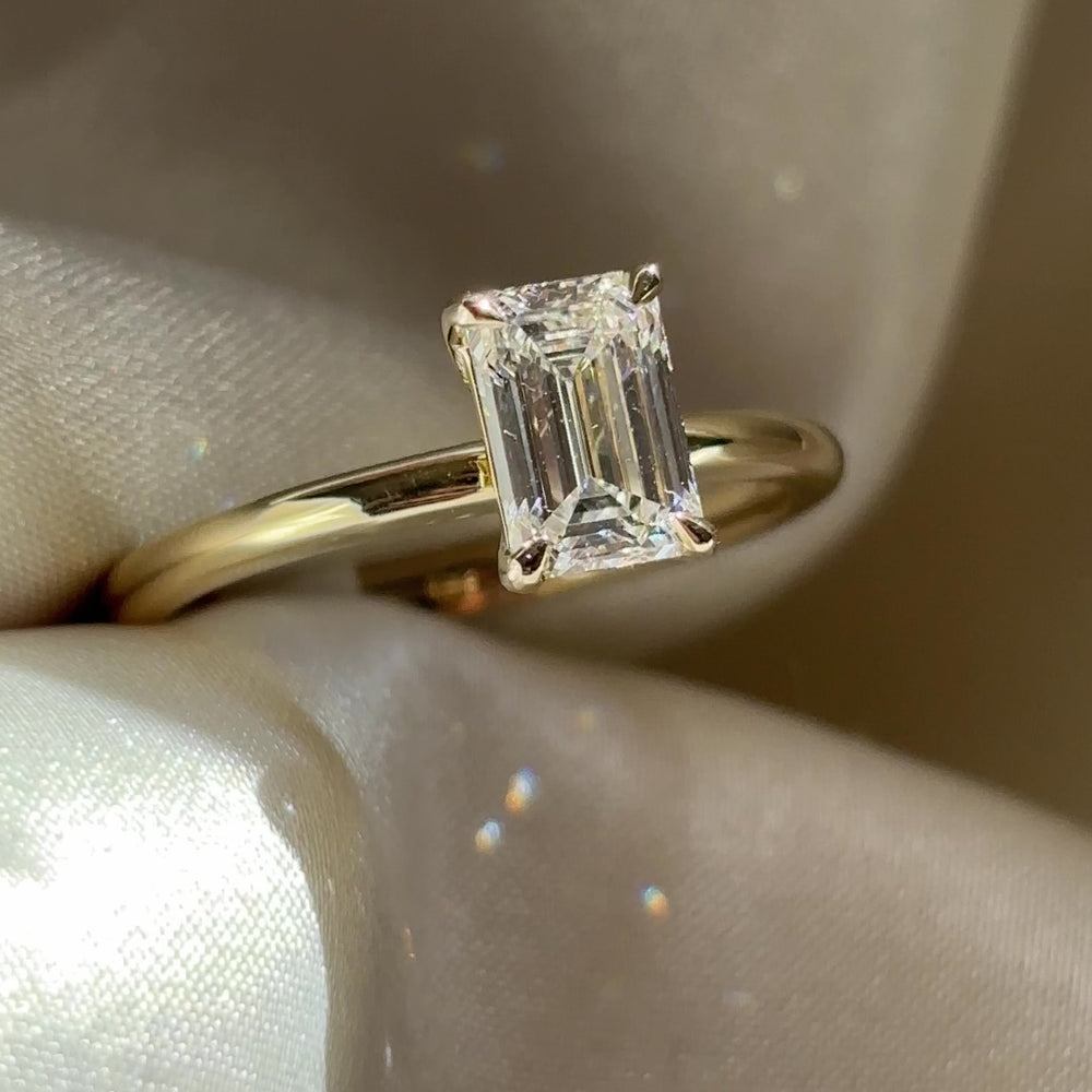 The Audrey Ring - 1.02ct Lab Grown Emerald Solitaire