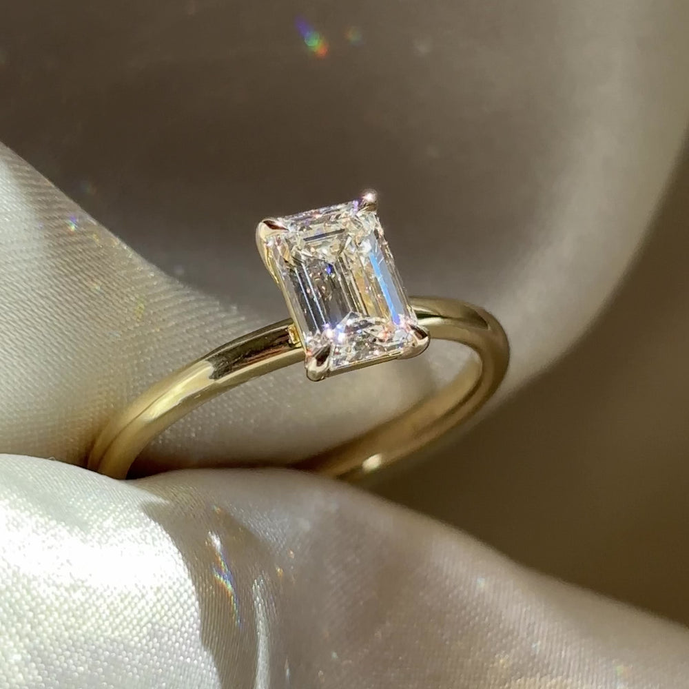 The Audrey Ring - 1.03ct Lab Grown Emerald Solitaire