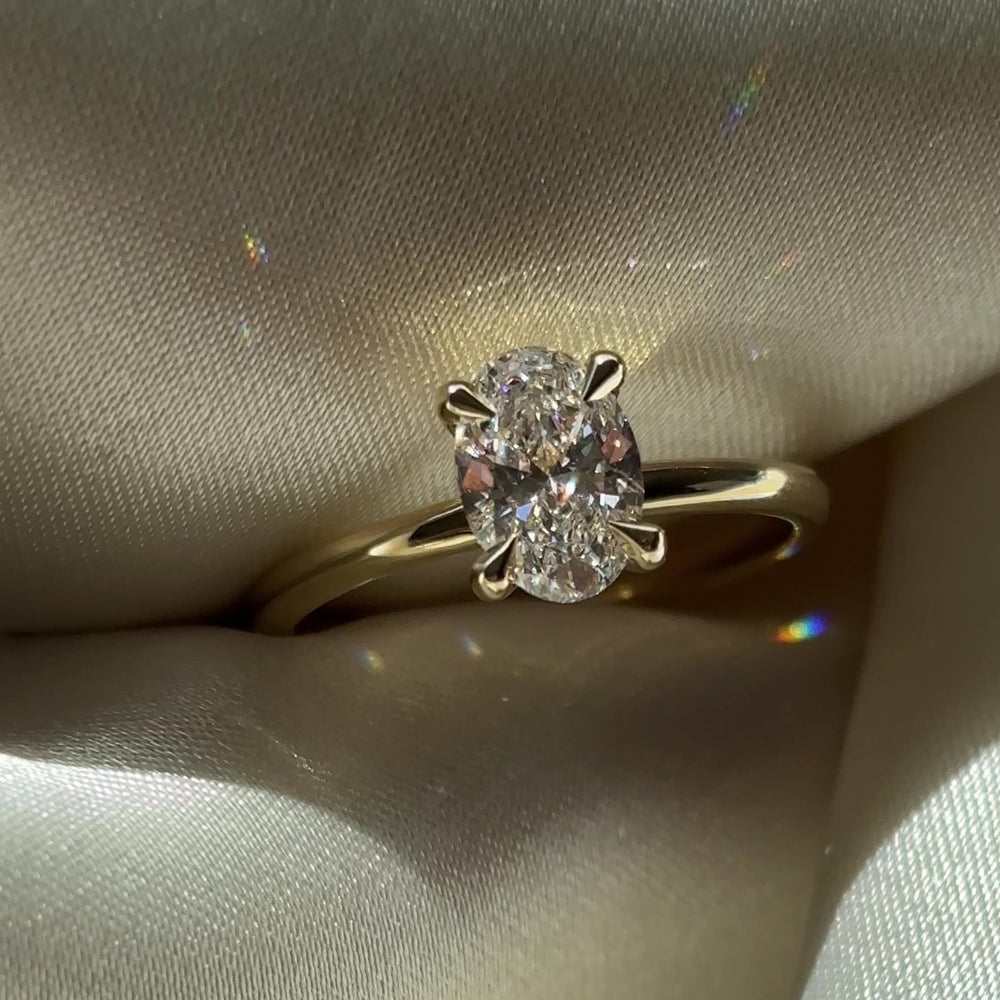 
                      
                        Load and play video in Gallery viewer, The Luise Ring - 1.01ct Lab Grown Diamond Oval Solitaire
                      
                    