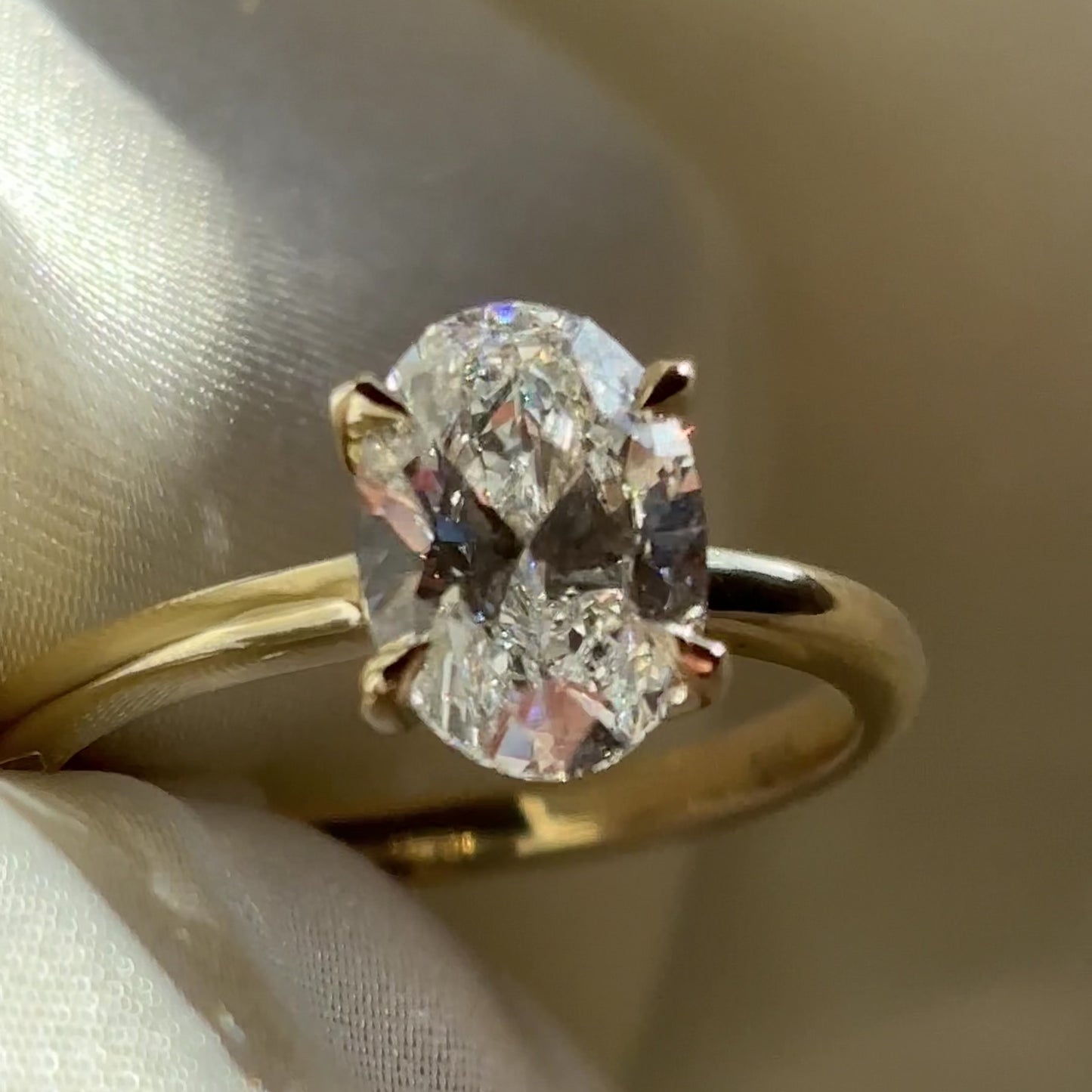 The Luise Ring® - 1.52ct Lab Diamond Low Set Oval Solitaire