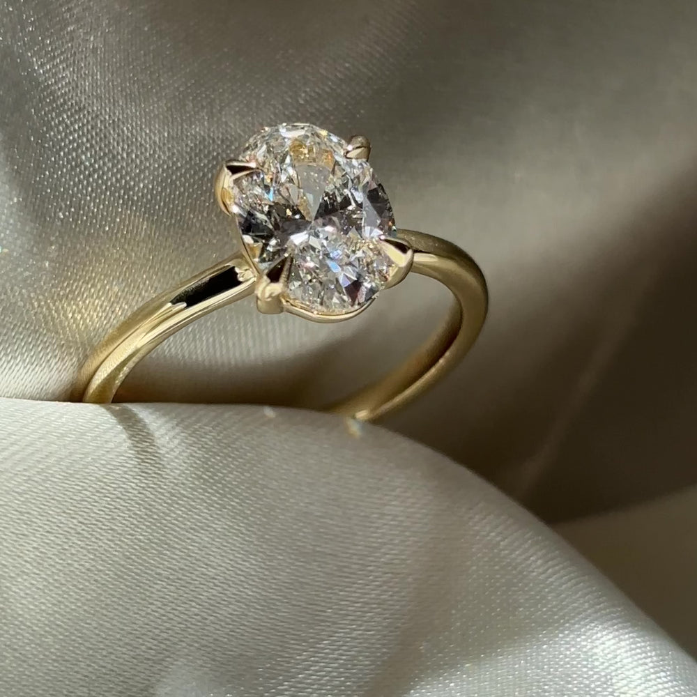 The Luise Ring® - 1.59ct Lab Grown Diamond Low Set Oval Solitaire