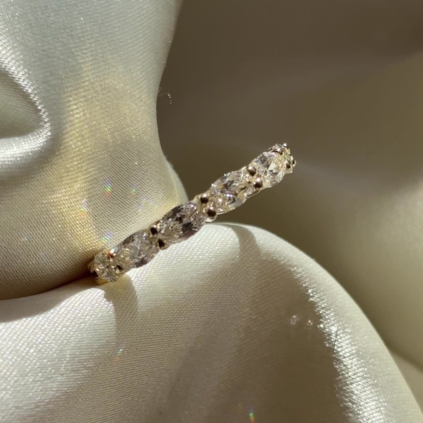 The Genevieve - Lab Diamond Horizontal Oval Women's Ceremonial Band