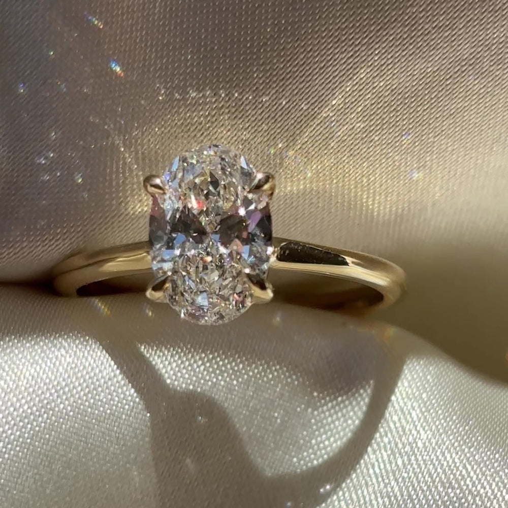 The Luise Ring™ - 1.50ct Lab Grown Diamond Low Set Oval Solitaire