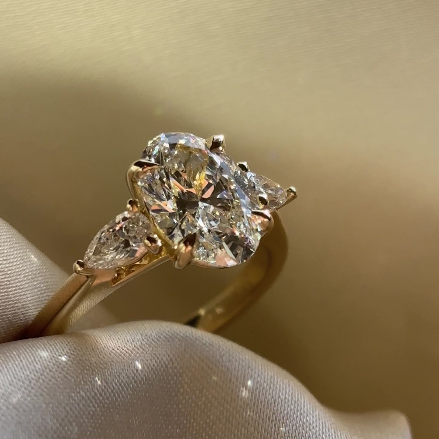 The Florence Ring - 2.01ct Lab Grown Diamond Oval & Pear Trilogy