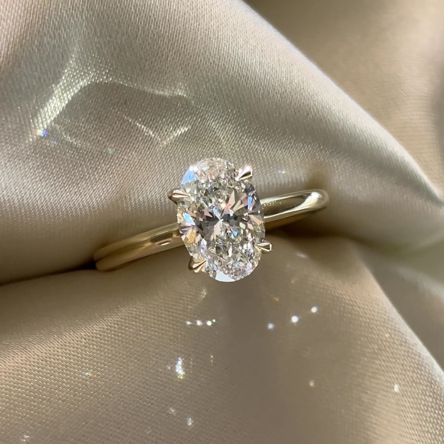 The Luise Ring - 1.61ct Lab Grown Diamond Low Set Oval Solitaire