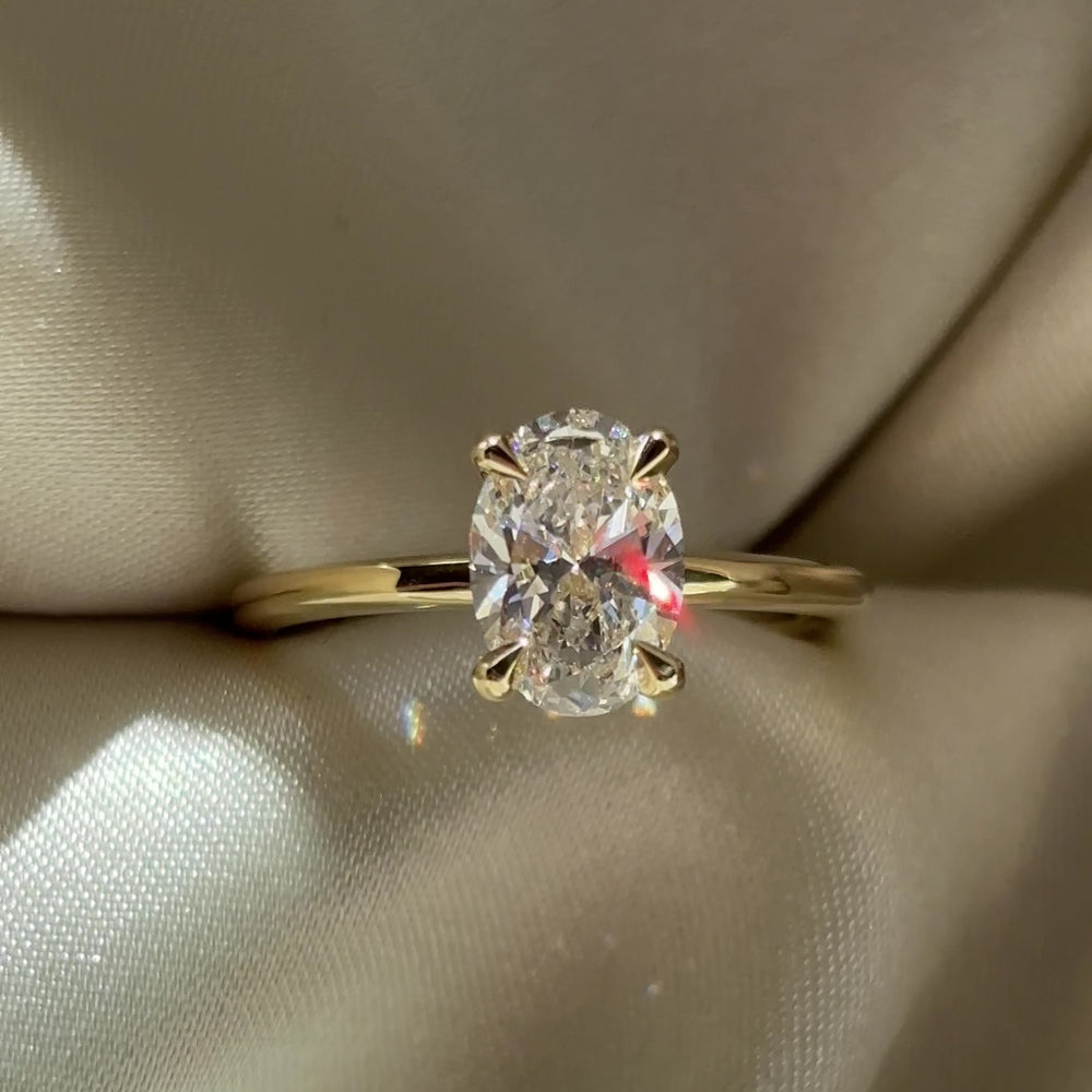 
                      
                        Load and play video in Gallery viewer, The Luise Ring - 1.26ct Lab Grown Diamond Oval Solitaire
                      
                    