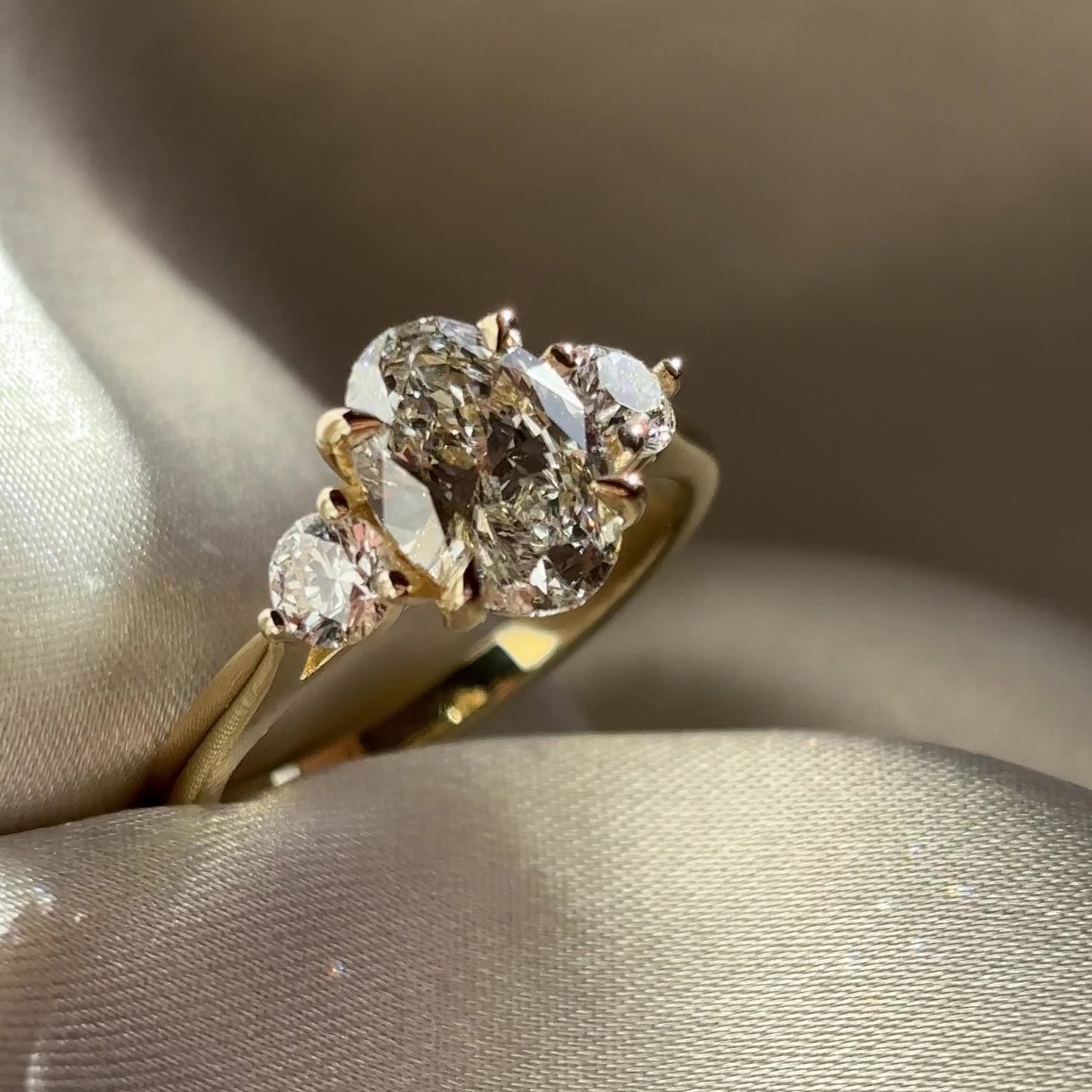The Blaire Ring - 1.51ct Lab Diamond Oval & Round Trilogy