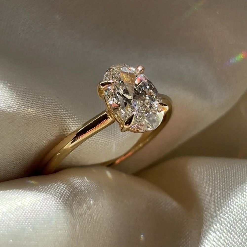 The Luise Ring® - 1.52ct Lab Grown Diamond Low Set Oval Solitaire