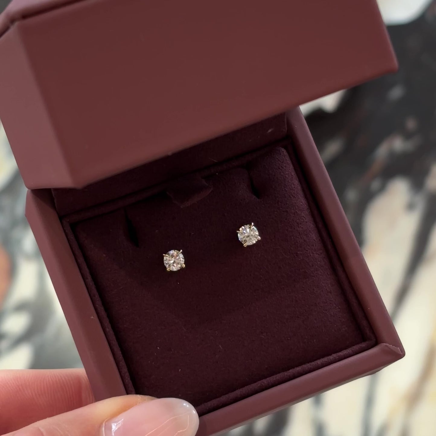 The Iris Earrings - 0.3CTTW Lab Diamond Round Studs